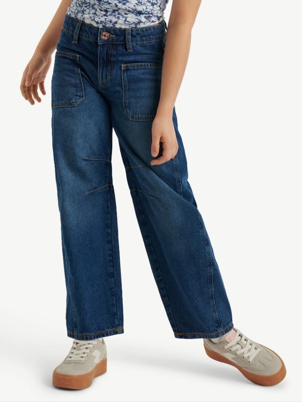 Justice Barrel Jeans Dark Wash Girl's Size 14 Slim NWT